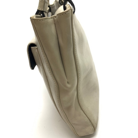 Kenneth Cole New York Ivory Genuine Leather Shoulder Bag Purse Tote Satchel - Picture 15 of 16